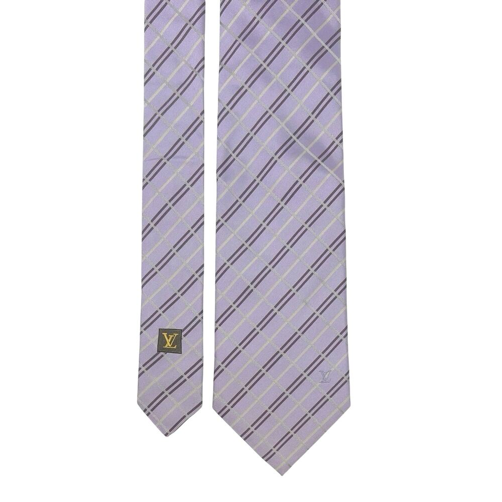 Louis Vuitton Purple Striped Tie
